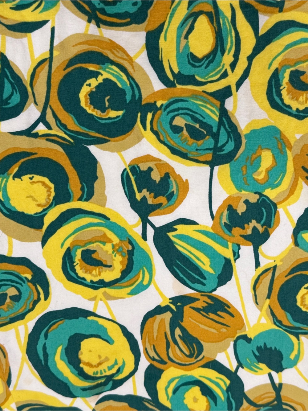 Boden Floral Green and Yellow A-Line Cotton Skirt Size 6 - Picture 5 of 6